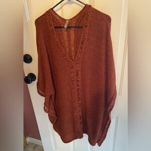 Forever 21 Terracotta Poncho Sweater